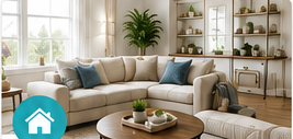 Residential Cleaning – a bright, clean living room